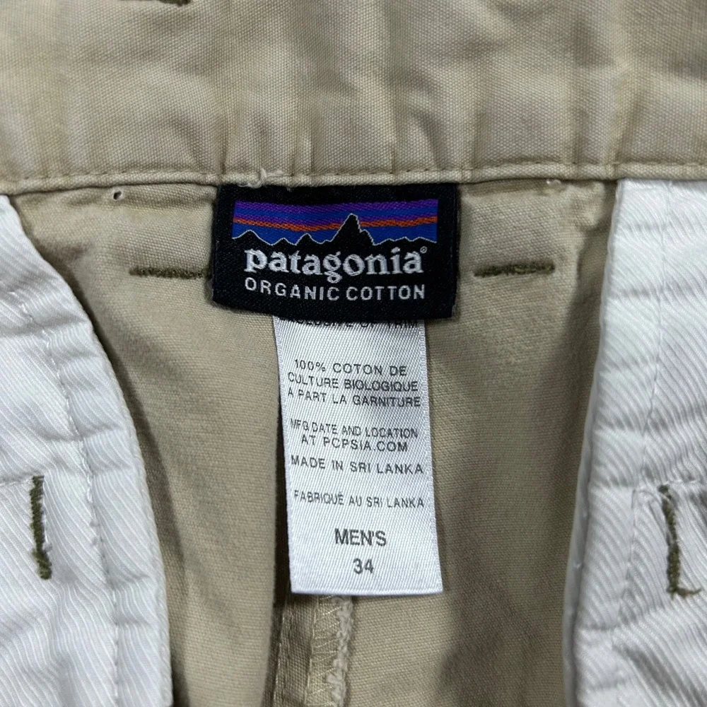 Patagonia Chino Shorts Mens 34 Khaki Organic Cotton Twill Outdoor Casual 8in